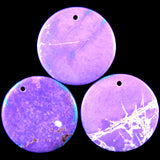 50mm colorful purple turquoise coin disc pendant S2