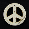 33mm white turquoise peace sign coin disc pendant bead