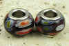 2 silver plated lampwork glass beads fit 1092 findings