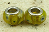 2 silver plated lampwork glass beads fit 1095 findings