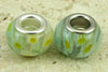 2 silver plated lampwork glass beads fit 1097 findings