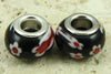 2 silver plated lampwork glass beads fit 1099 findings