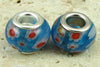 2 silver plated lampwork glass beads fit 1101 findings