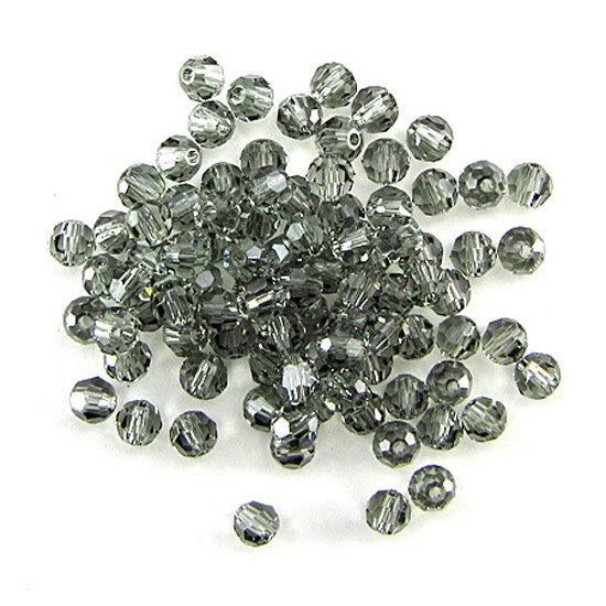 12 4mm Swarovski crystal round 5000 Black diamond