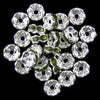 25 8mm silver plated rhinestone rondelle beads olivine findings