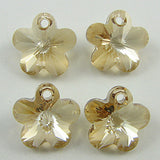 4 12mm Swarovski crystal flower beads 6744 goldenshadow