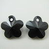 2 18mm Swarovski crystal flower beads 6744 jet
