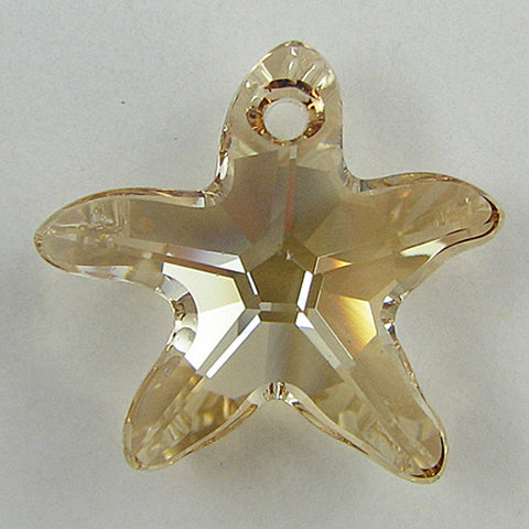 2 14mm Swarovski crystal heart pendant 6202 goldenshad