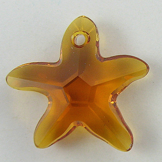 16mm Swarovski crystal starfish pendant 6721 topaz