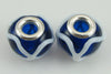 2 sterling silver lampwork glass beads fit 4409