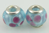 2 sterling silver lampwork glass beads fit 4414