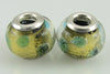 2 sterling silver lampwork glass beads fit 4422