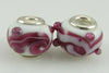 2 sterling silver lampwork glass beads fit 4428