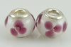 2 sterling silver lampwork glass beads fit 4434