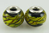 2 sterling silver lampwork glass beads fit 4439