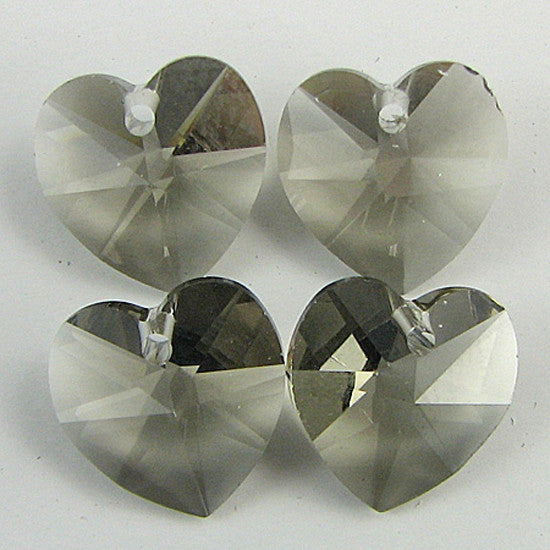 4 10mm Swarovski crystal heart pendant 6202blackdiamond
