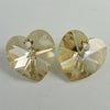 2 14mm Swarovski crystal heart pendant 6202 goldenshad