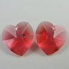 2 14mm Swarovski crystal heart pendant 6202padparadscha