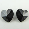 2 14mm Swarovski crystal heart pendant 6202 jet