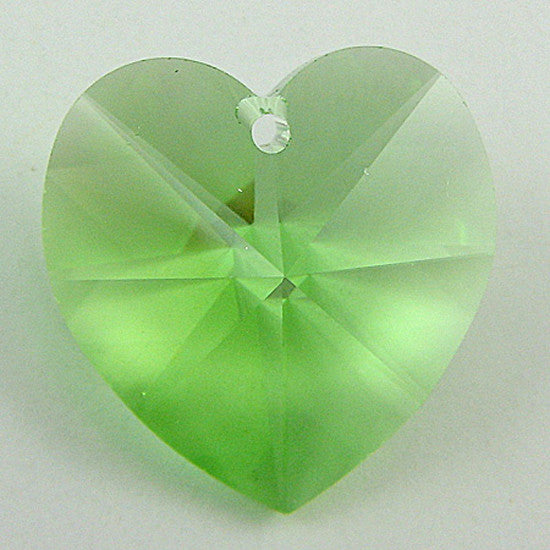 18mm Swarovski crystal heart pendant 6202 peridot
