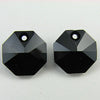2 12mm Swarovski crystal octagon pendant 6401 jet