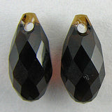 2 11mm Swarovski crystal briolette pendant 6010 mocca