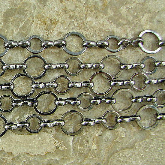 8mm copper brass ring chain one foot findings