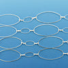 40mm silver plated copper oval chain one foot findings