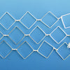 26mm silver plated copper diamond chain one foot findings