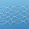 25mm silver plated copper oval diamond chain one foot findings