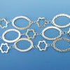 34mm silver plated copper oval star chain one foot findings