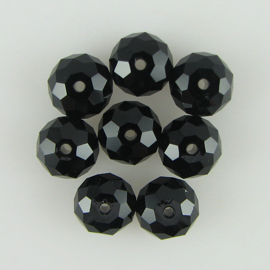 8 8mm Swarovski crystal rondelle 5040 Jet beads